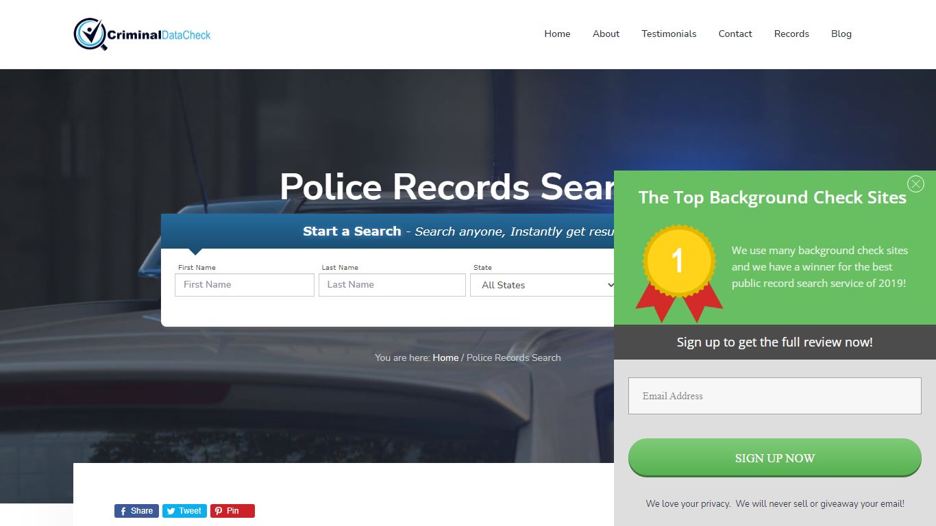 Police Records Search - Criminal Data Check - Find Criminal, Arrest ...